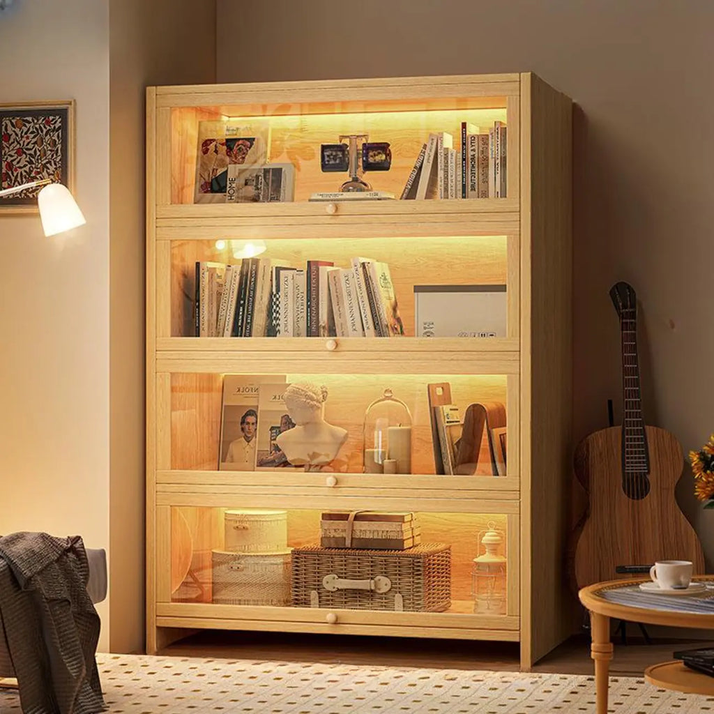 Bibliothèque verticale contemporaine à 5 étagères en bois brun noyer