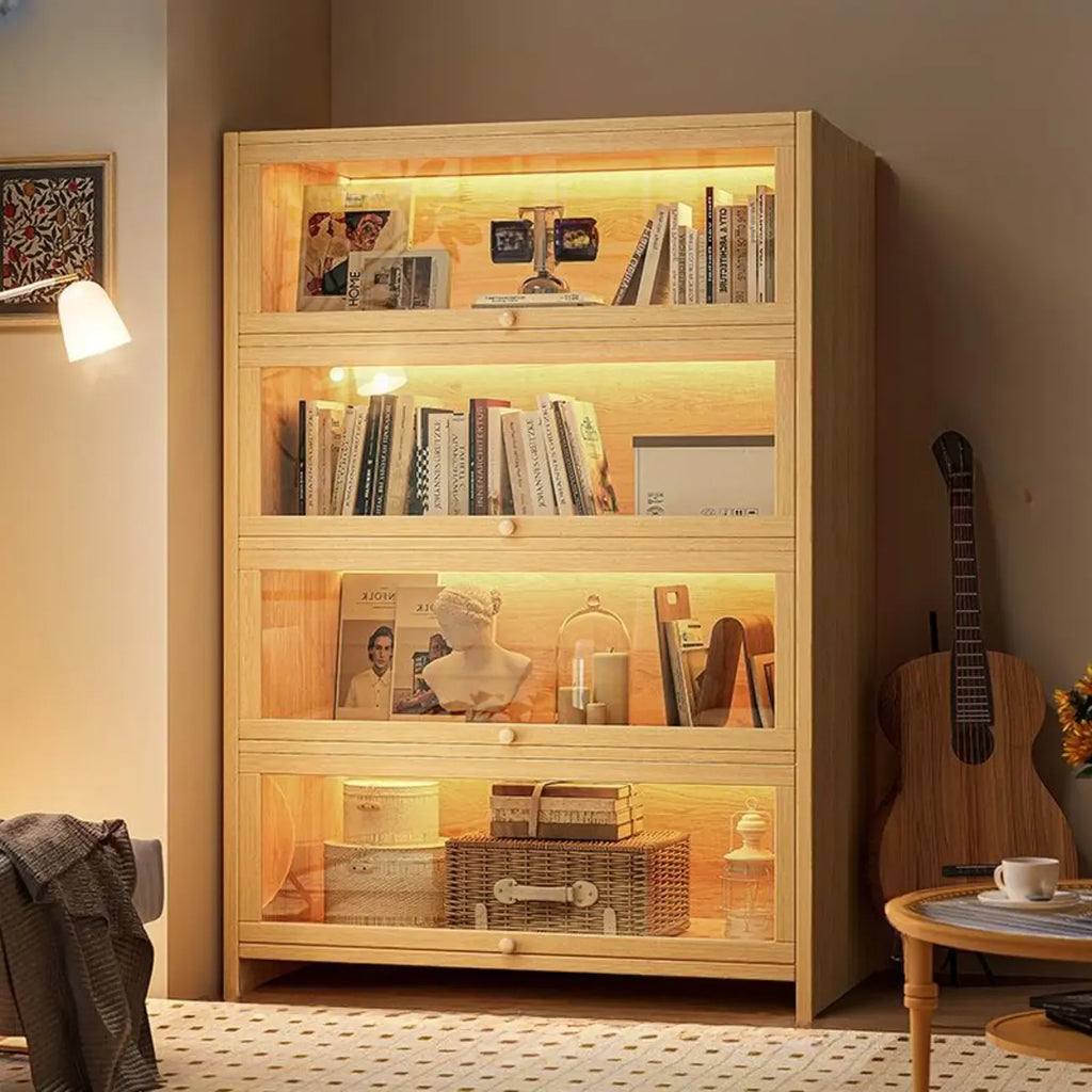 Bibliothèque verticale contemporaine à 5 étagères en bois brun noyer