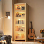 Bibliothèque verticale contemporaine à 5 étagères en bois brun noyer