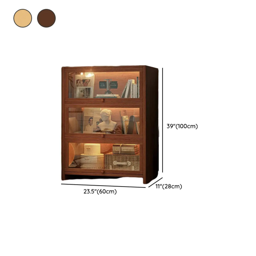 Bibliothèque verticale contemporaine à 5 étagères en bois brun noyer