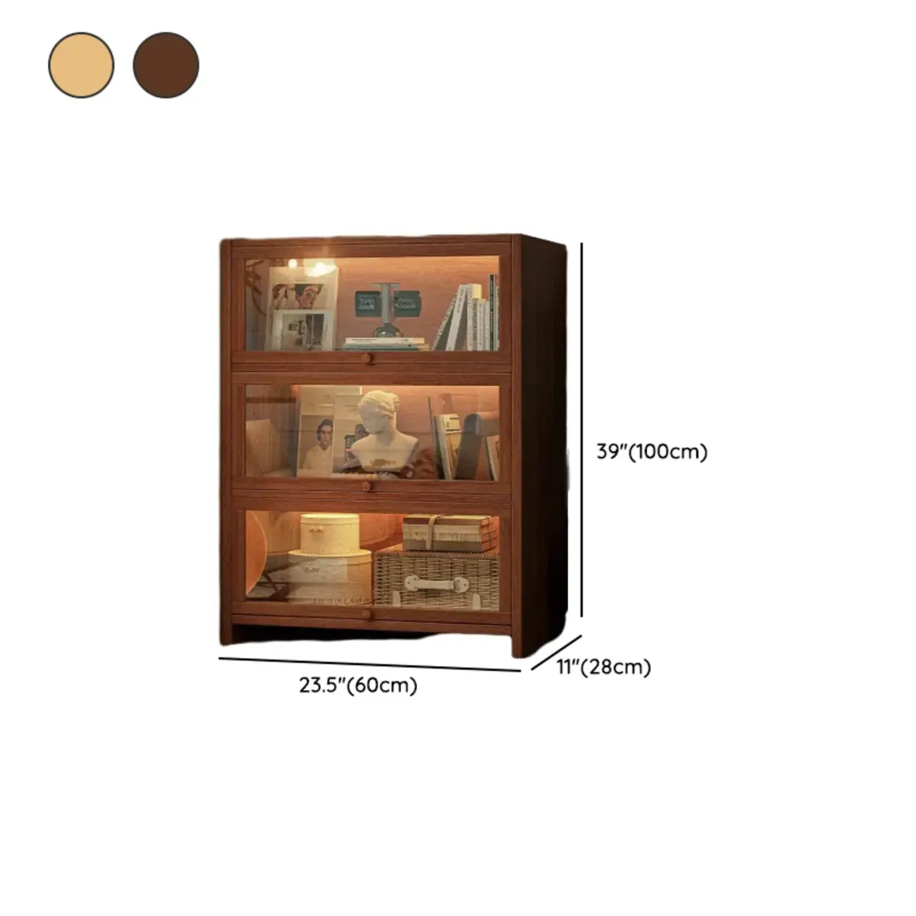 Bibliothèque verticale contemporaine à 5 étagères en bois brun noyer