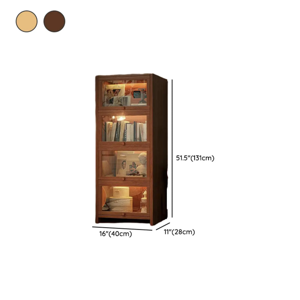 Bibliothèque verticale contemporaine à 5 étagères en bois brun noyer
