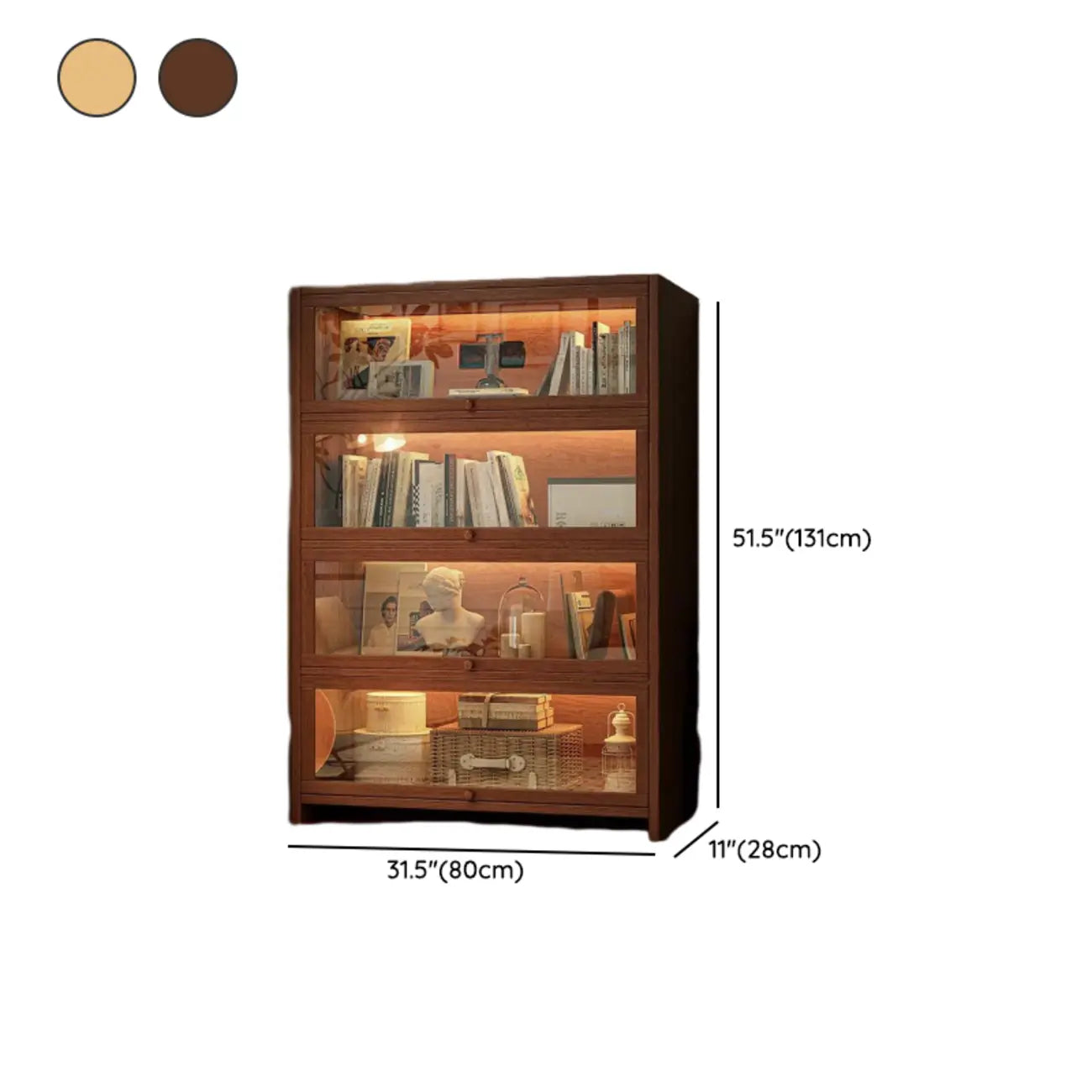 Bibliothèque verticale contemporaine à 5 étagères en bois brun noyer