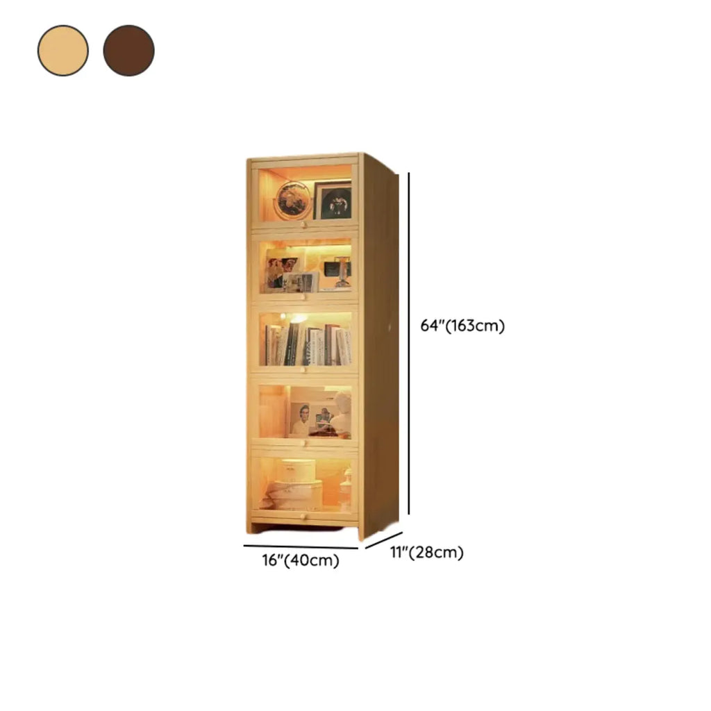 Bibliothèque verticale contemporaine à 5 étagères en bois brun noyer