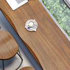 Tables de bar modernes en fer à tréteaux avec aspect bois brun