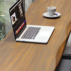 Tables de bar modernes en fer à tréteaux avec aspect bois brun