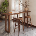 Table de bar décontractée à piètement traîneau en bois brun