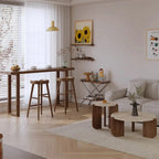 Table de bar décontractée à piètement traîneau en bois brun