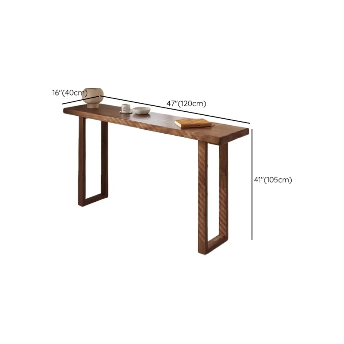 Table de bar décontractée à piètement traîneau en bois brun