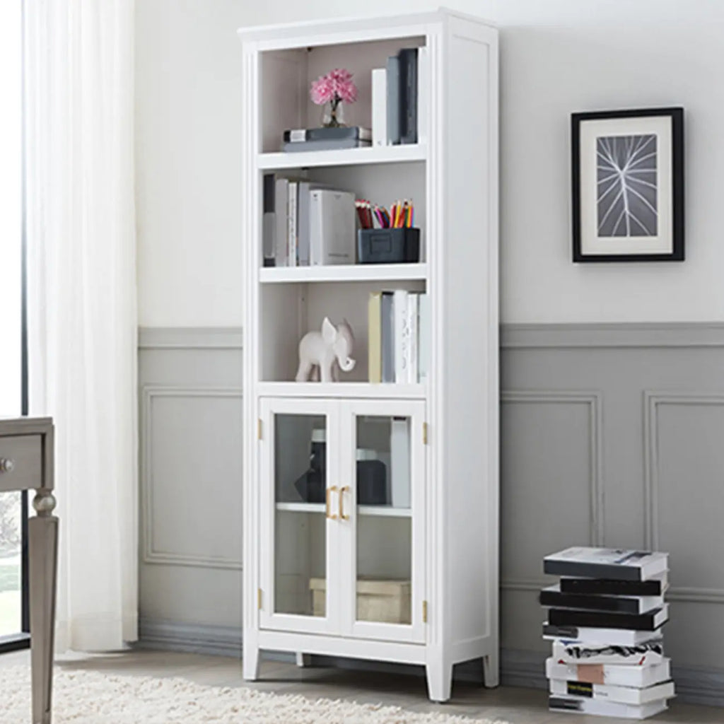 Meuble d'appoint moderne du milieu du siècle en bois et verre