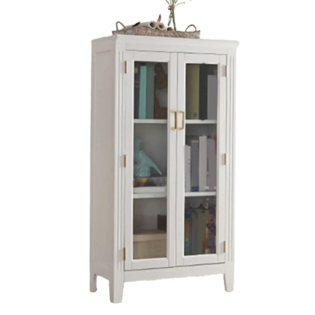 Meuble d'appoint moderne du milieu du siècle en bois et verre