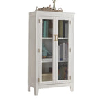 Meuble d'appoint moderne du milieu du siècle en bois et verre