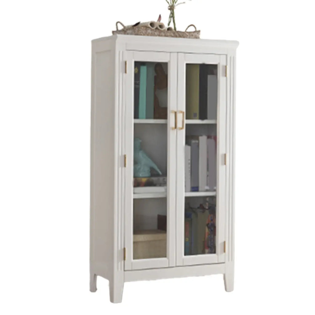Meuble d'appoint moderne du milieu du siècle en bois et verre