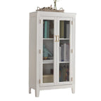 Meuble d'appoint moderne du milieu du siècle en bois et verre