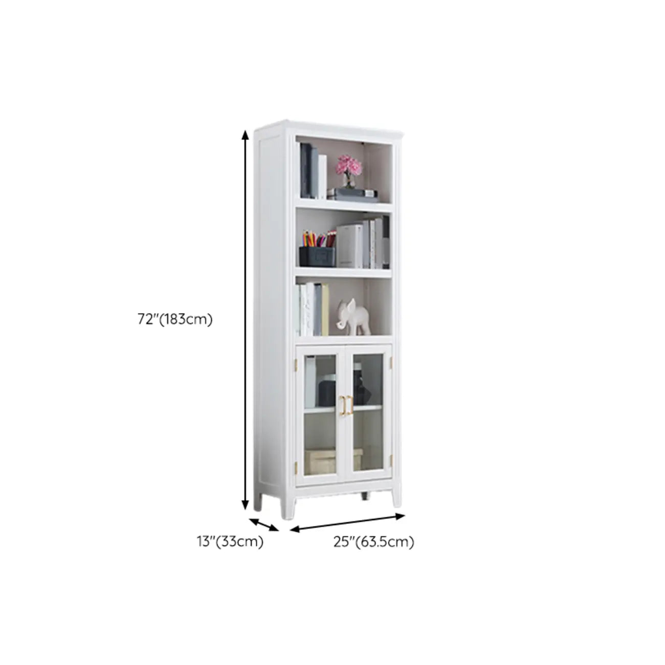 Meuble d'appoint moderne du milieu du siècle en bois et verre