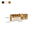 Bibliothèque cubique horizontale en bois brun noyer avec tiroirs