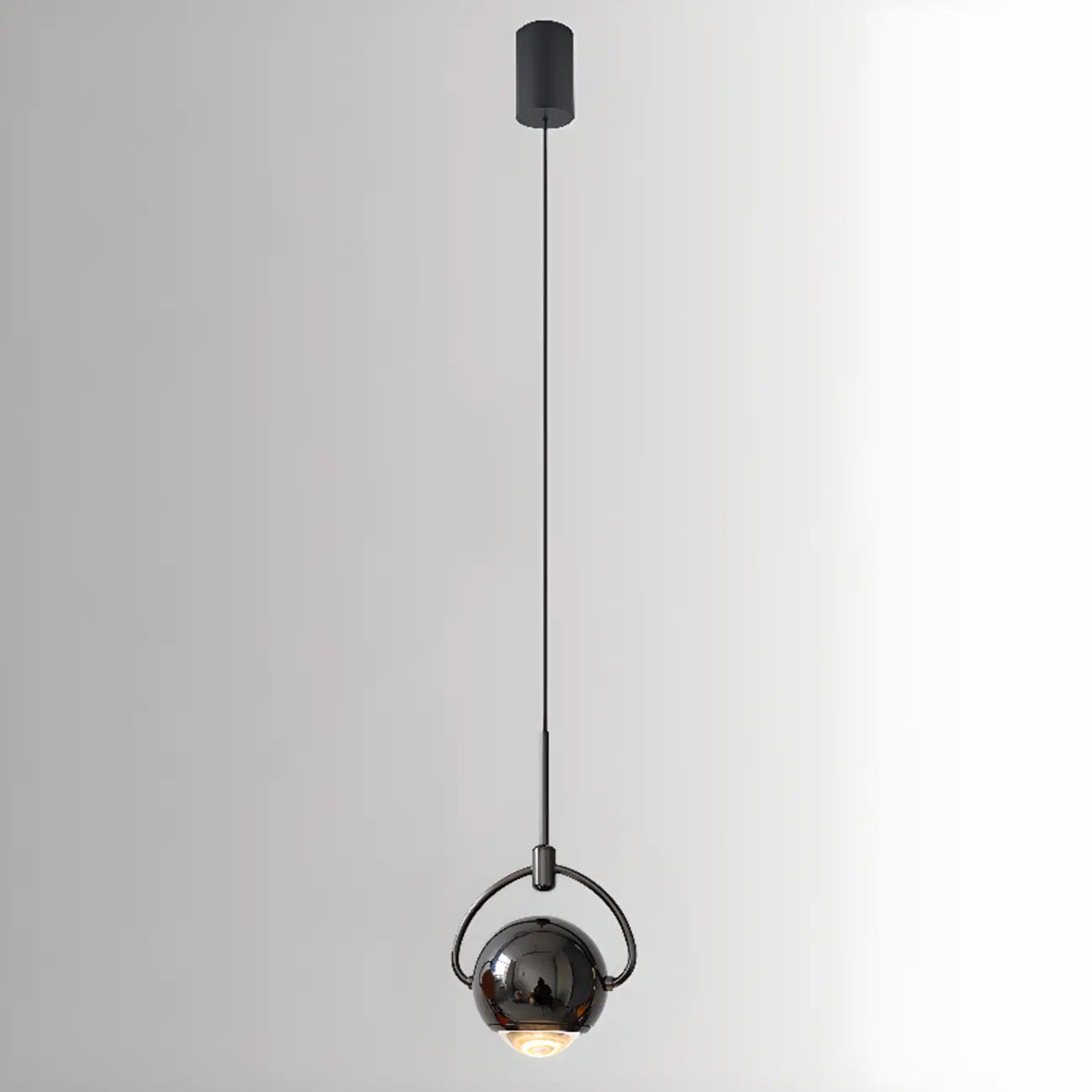 Suspension LED moderne en métal avec globe et variateur pour chambre à coucher