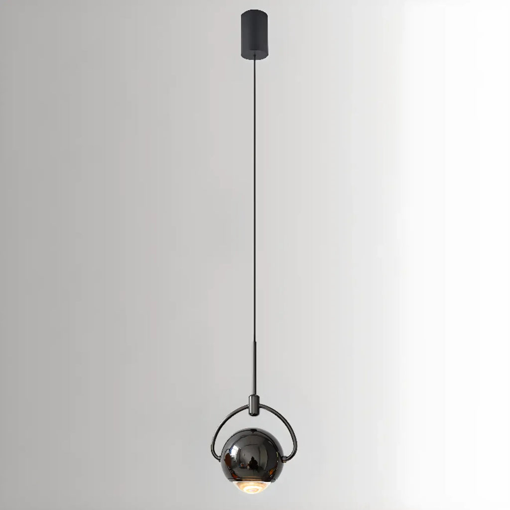 Suspension LED moderne en métal avec globe et variateur pour chambre à coucher