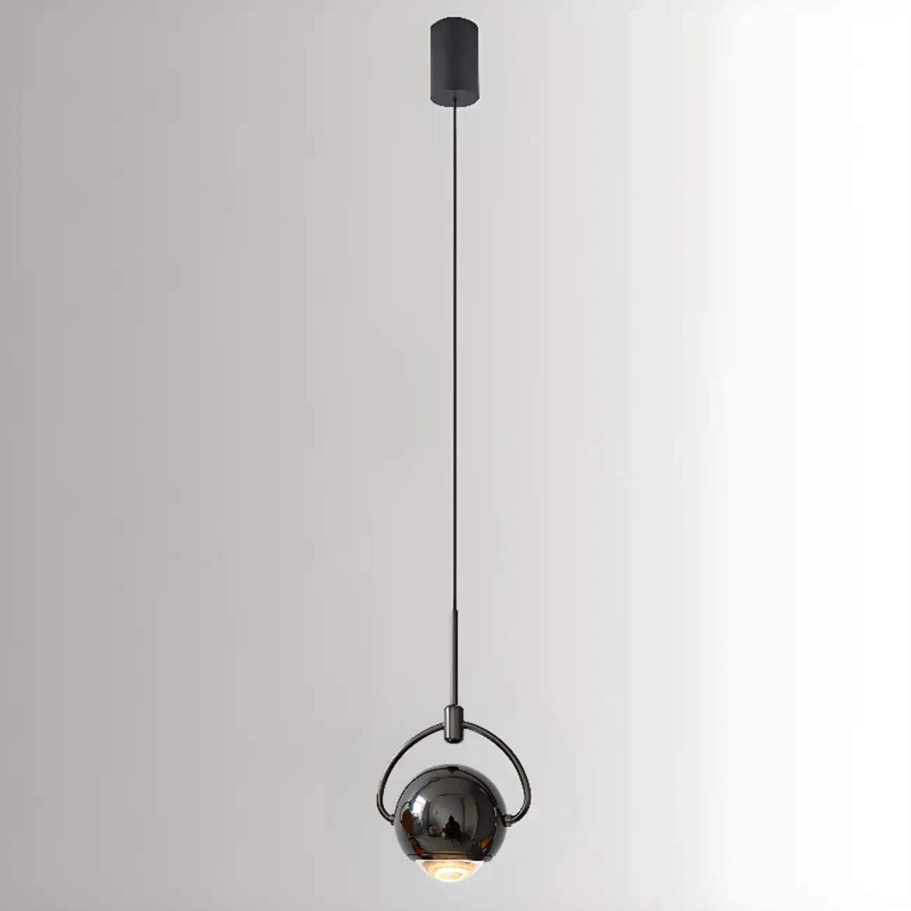 Suspension LED moderne en métal avec globe et variateur pour chambre à coucher