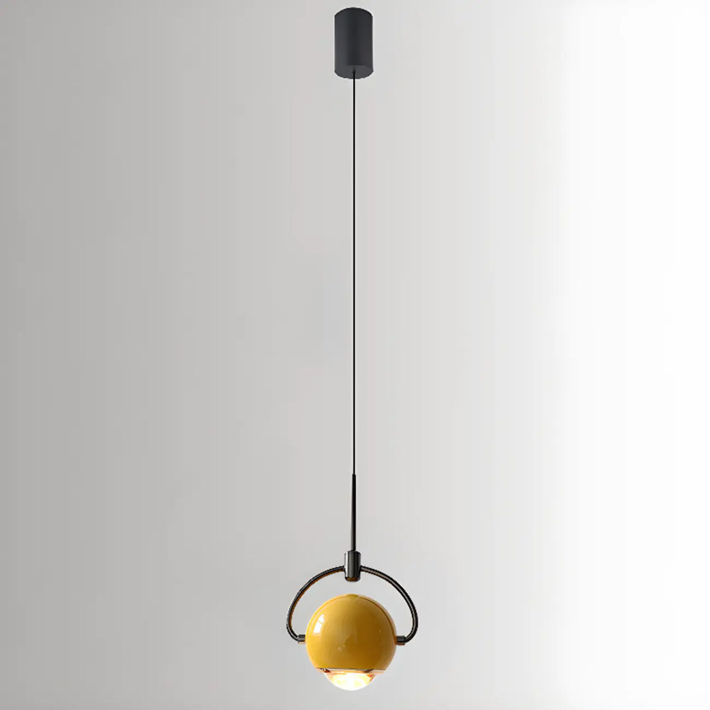 Suspension LED moderne en métal avec globe et variateur pour chambre à coucher