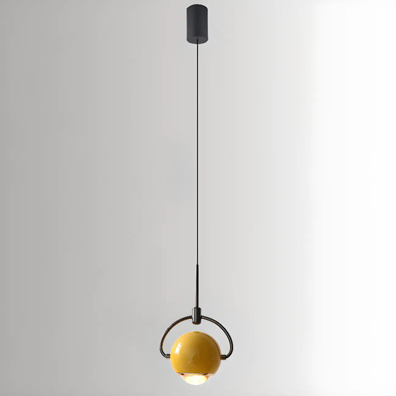 Suspension LED moderne en métal avec globe et variateur pour chambre à coucher