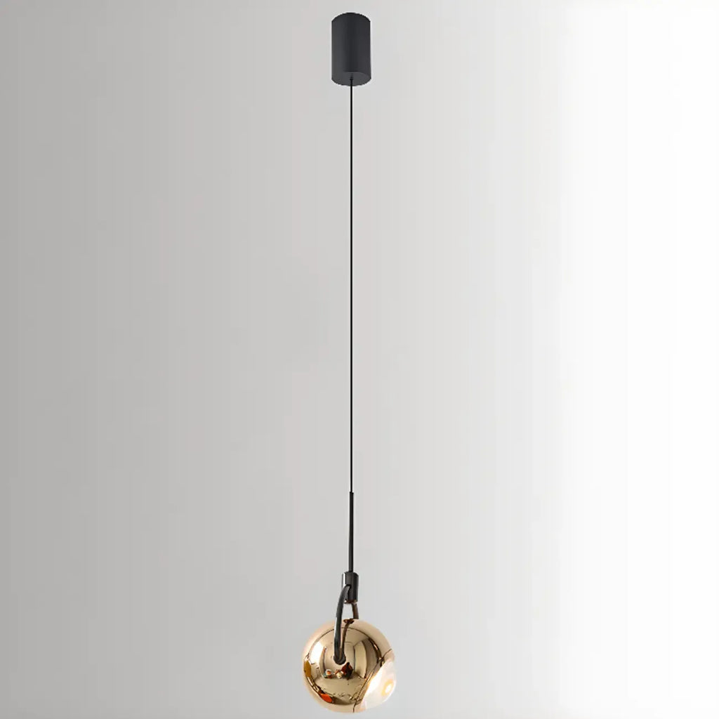 Suspension LED moderne en métal avec globe et variateur pour chambre à coucher