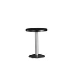 Tables de bar modernes rondes en bois noir et métal argenté sur pied