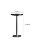 Tables de bar modernes rondes en bois noir et métal argenté sur pied