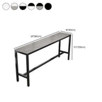 Tables de bar modernes avec plateau en pierre gris tourterelle et repose-pieds en acier