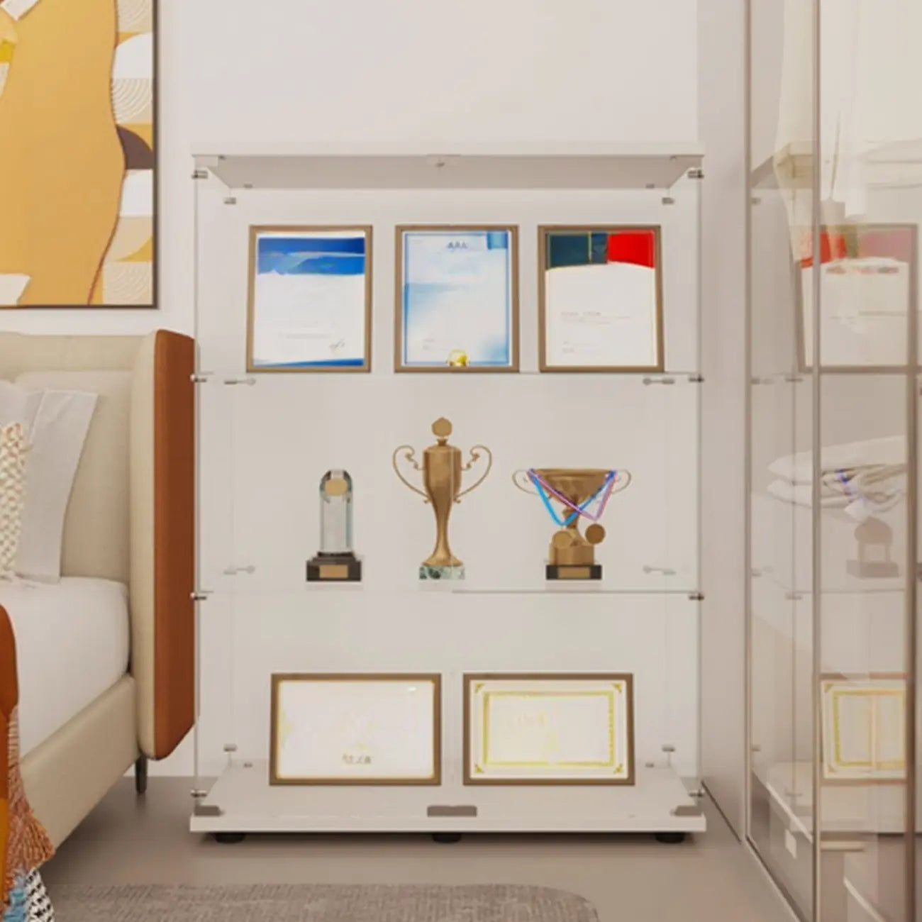 Étagère réglable noire, vitrine de rangement ouverte