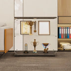 Étagère réglable noire, vitrine de rangement ouverte