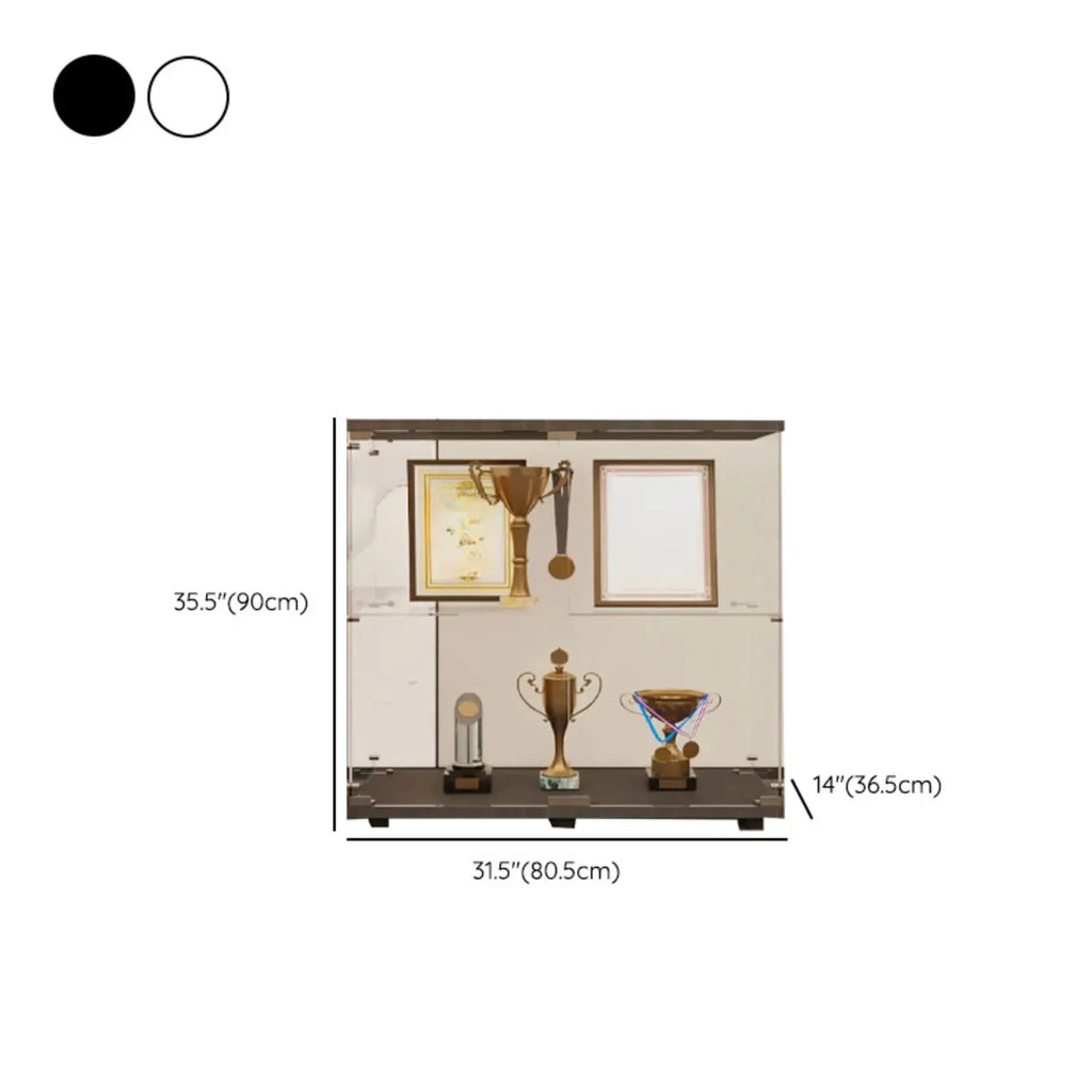 Étagère réglable noire, vitrine de rangement ouverte