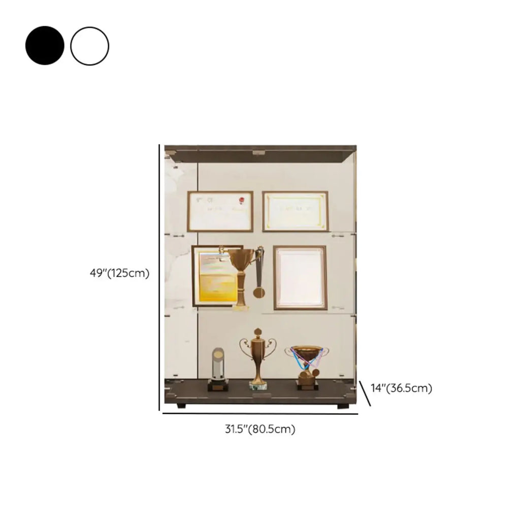 Étagère réglable noire, vitrine de rangement ouverte