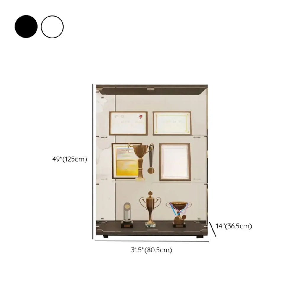 Étagère réglable noire, vitrine de rangement ouverte