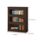 Coffre de rangement moderne du milieu du siècle en bois brun et vitres