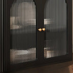 Buffet en bois noir minuit avec portes vitrées