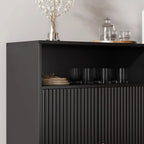 Buffet en bois noir minuit avec portes vitrées