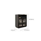 Buffet en bois noir minuit avec portes vitrées