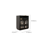 Buffet en bois noir minuit avec portes vitrées