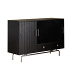 Buffet de rangement moderne en bois noir avec tiroirs