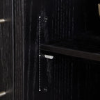 Buffet de rangement moderne en bois noir avec tiroirs
