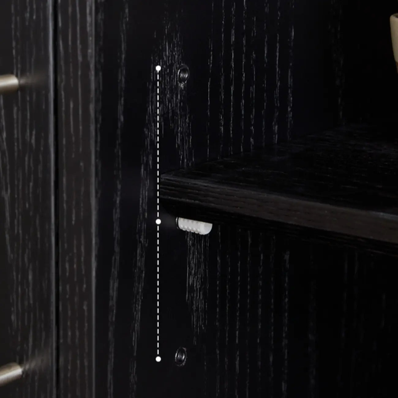 Buffet de rangement moderne en bois noir avec tiroirs