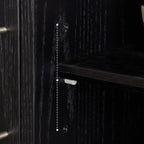 Buffet de rangement moderne en bois noir avec tiroirs