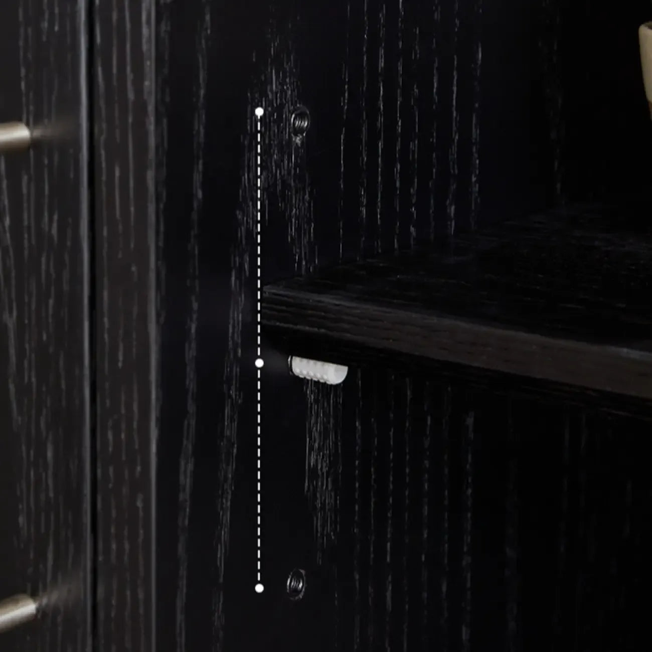 Buffet de rangement moderne en bois noir avec tiroirs