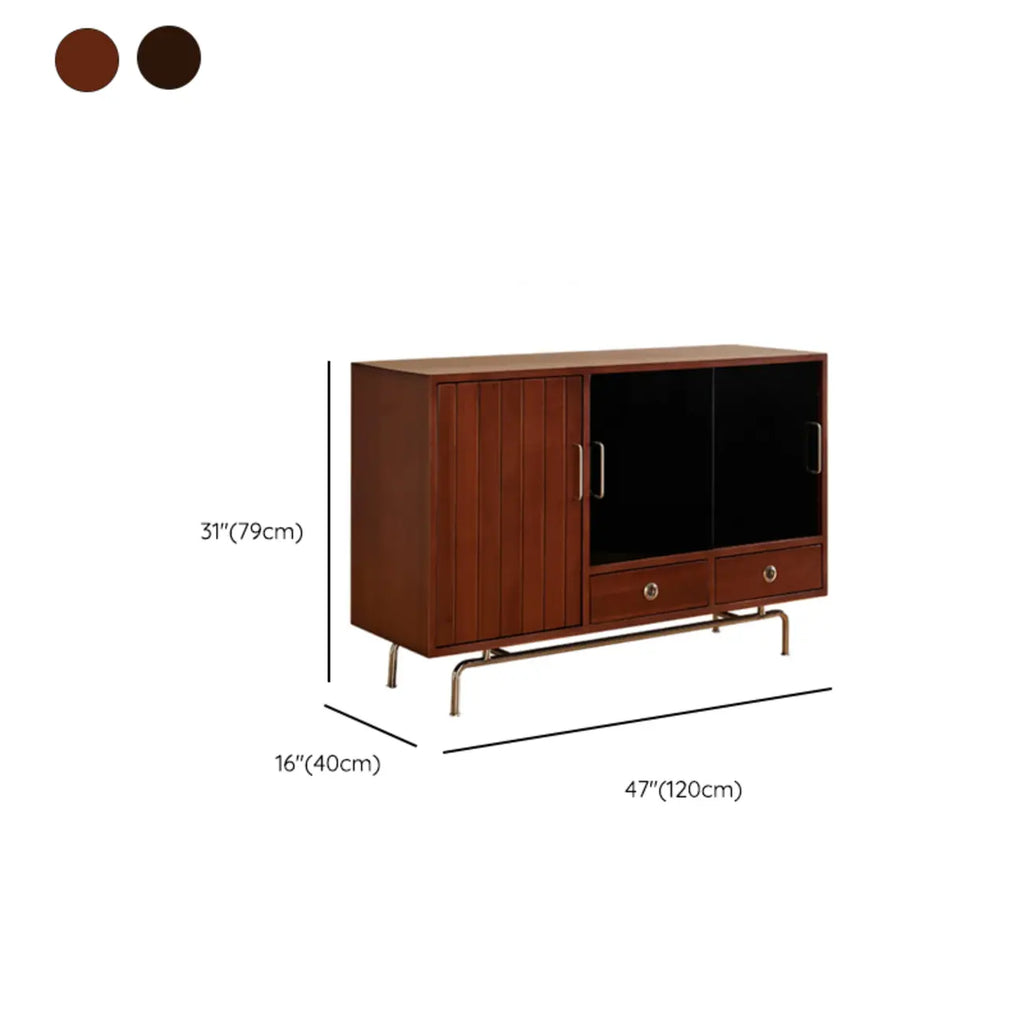 Buffet de rangement moderne en bois noir avec tiroirs