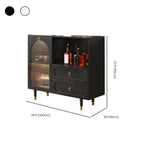 Buffet en bois d'ingénierie noir glamour avec tiroirs
