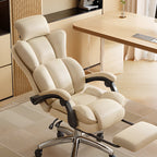 Fauteuil de bureau inclinable réglable en cuir kaki moderne