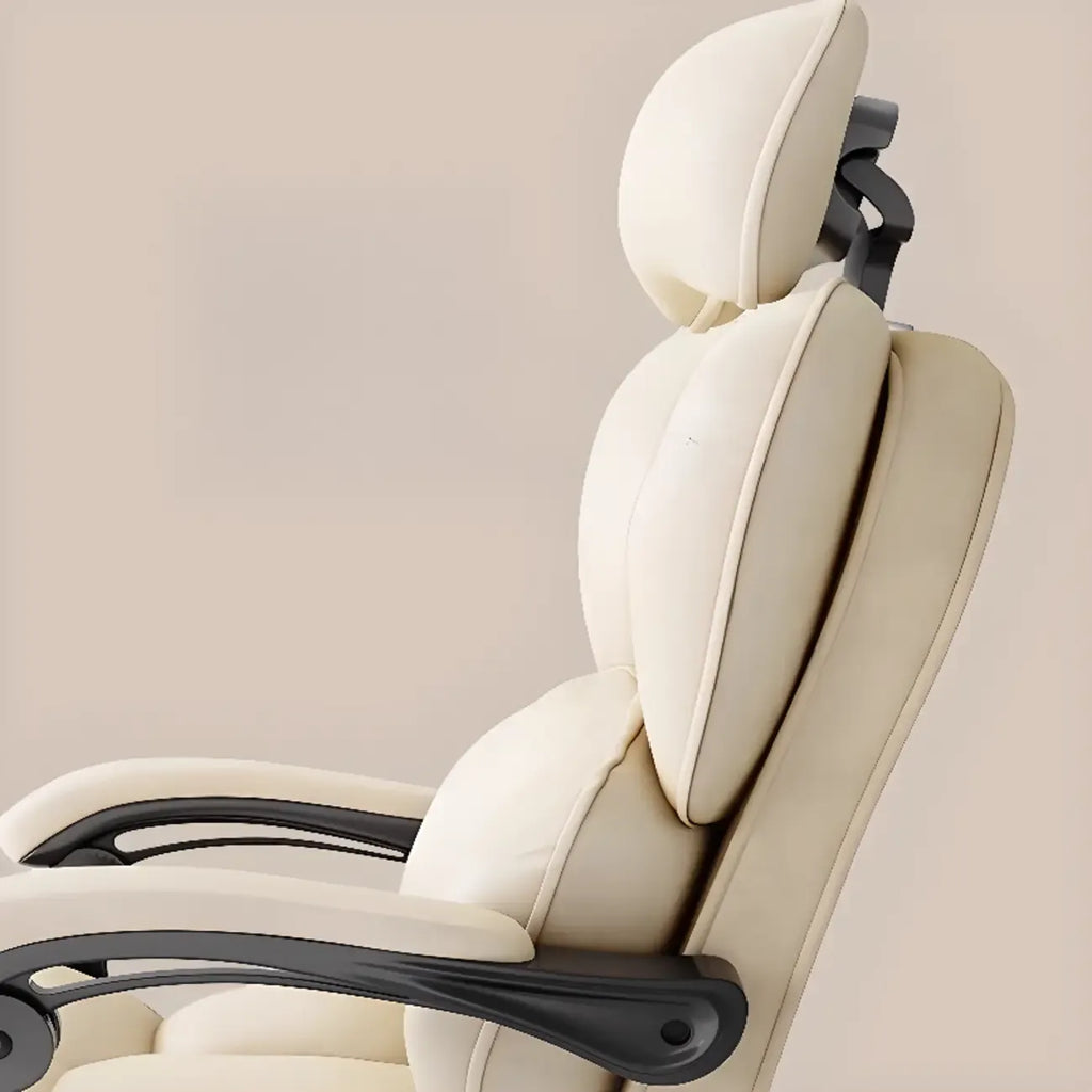 Fauteuil de bureau inclinable réglable en cuir kaki moderne