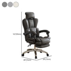 Fauteuil de bureau inclinable réglable en cuir kaki moderne