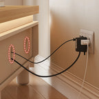 Mobile TV con gestione cavi in legno naturale bicolore 94